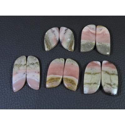 112Cts. Natural Pink Opal  Matched Pair Fancy Cabochon Gemstone 5Pair Lot C-1393