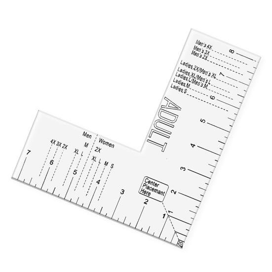 T-shirt Chest Logo Guide Ruler Left Chest Logo Placement Tool Clear Acrylic Sewing Ruler Embroidery Placement Guide