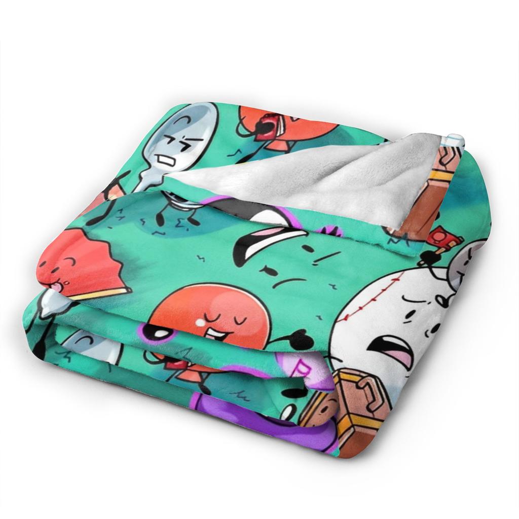 BFDI Inanimate Insanity All Characters Blanket Warm Soft Plush Throw Blanket For Home Decor Picnic Flannel Bedspread Bed Cover