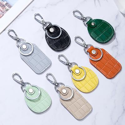 Leather Keychain Creative Mini Rectangular Water Drop Protective Cover Access Card Cover Guitar Pick Cover