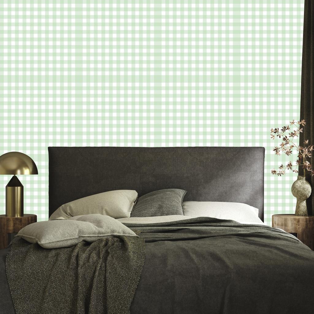 Wallpaper Fabric Pattern White and Mint for Living Room and Bedroom 50x1000