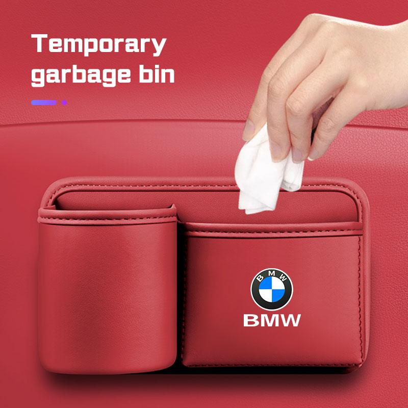 Leather Car Cup Holder Storage Box For BMW X1X2X3X5 X6 X7 1 3 5 6 7 Series F40 E60 E90 G20 G30 Door Trash Can Umbrella Organizer RL7