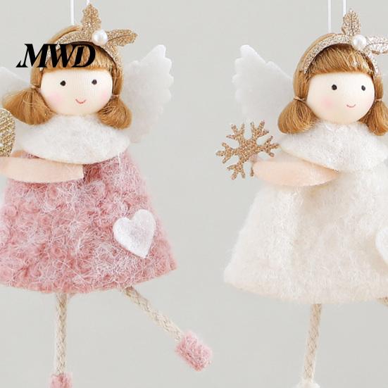 Handmade Fabric Doll Pendant Christmas Plush Ornament, Xmas Tree Decorative Angel Soft Souvenir for Tree, Winter Holiday Home Party Decor Exquisite