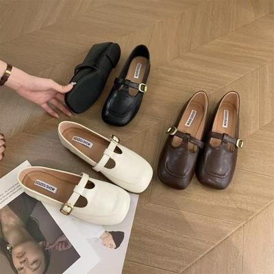Chaussures à bout pointu de niche design chaussures plates en cuir chaussures pour femmes automne chaussures simples rétro françaises mocassins à semelle souple chaussures Doudou