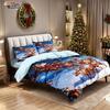 3Pcs Christmas Reindeer Print Coreless Duvet Cover Set Multiple Size Soft Dormitory Bedding Holiday Decoration, Machine Washable