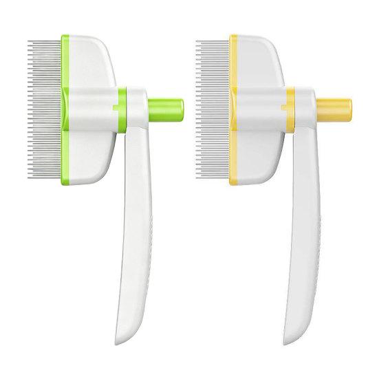 Self-Cleaning Pet Grooming Comb 180-Degree Rotatable Dog Detangling Brush Loose Fur Remover Comb for Long And Short Hair Cats Dogs