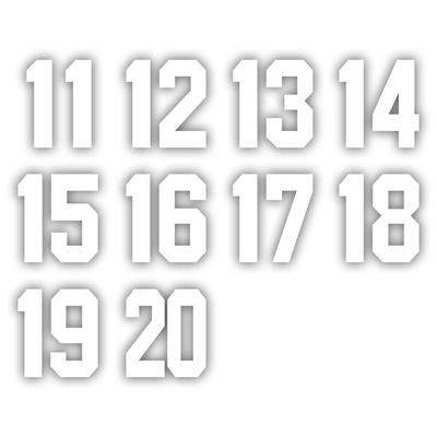 Blanc Selection Number Sticker [Type 5] No. 11 To 20 (White) Helmet Number Number Bibs