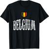 Vintage Belgien Flagge T-Shirt Belgische Stolz Fußball Sport T-Shirt