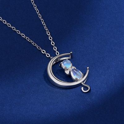 Collier en pierre de lune en argent Sterling S925 pour femmes, chaîne de clavicule de Niche, bijoux en argent, collier épais pour femmes