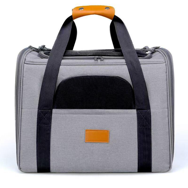 Portable Pet Carrier With Oxford Material For Outdoor Travel And Ventilated Design