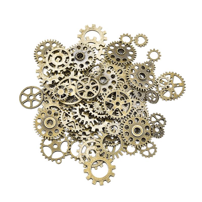 Steampunk Multicolor Gear Pendant: DIY Alloy & Resin Jewelry Accessory