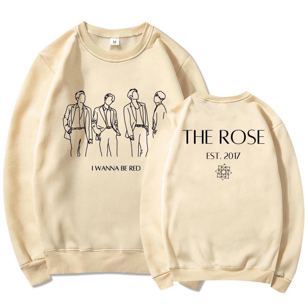 The Rose Kpop Sweatshirt Back To Me Hoodie Koreanischer Gruppenpullover Damen Rundhals-Sweatshirts Grafik-Hoodies Streetwear Kpop Tops