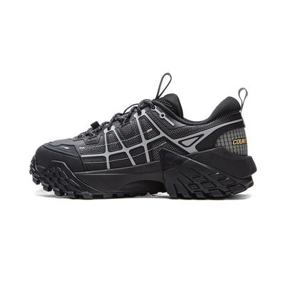 Li Ning Outdoor CF Dämpfung Rückprall Niedrige Schnürung Outdoor-Schuhe Unisex Schwarz AHCV047-1
