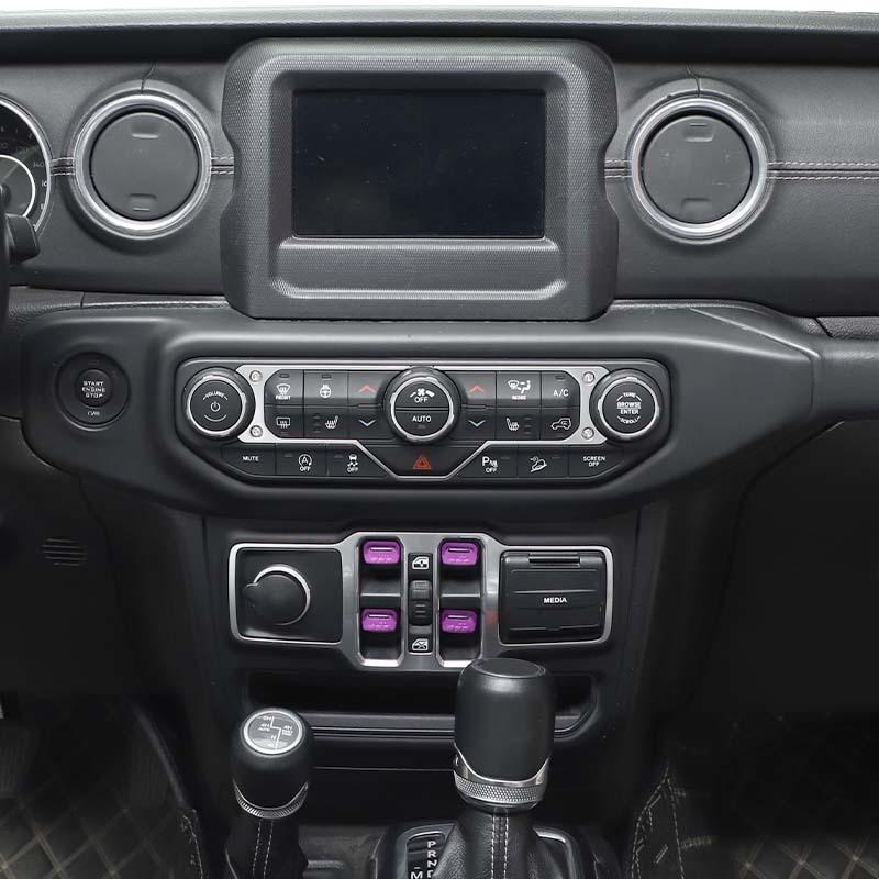 Fönsterkontrollknapp Dekoration Dekorativt Skydd Klistermärke Passar För Jeep Wrangler JL För JT Gladiator 2018 Och Upp Interiörtillbehör