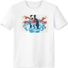 Graffiti Street Red Blue Art Illustration Pattern T-Shirt Workwear Pocket Short Sleeve Sport Clothing