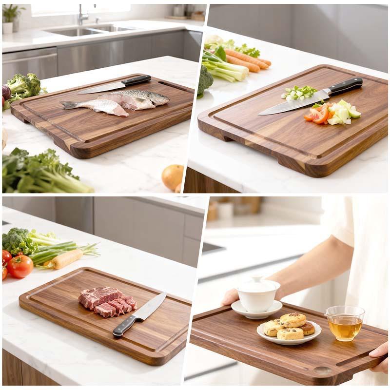 Acacia Wood Double-Sided Grooved Chopping and Cutting Board for Kitchen Use
