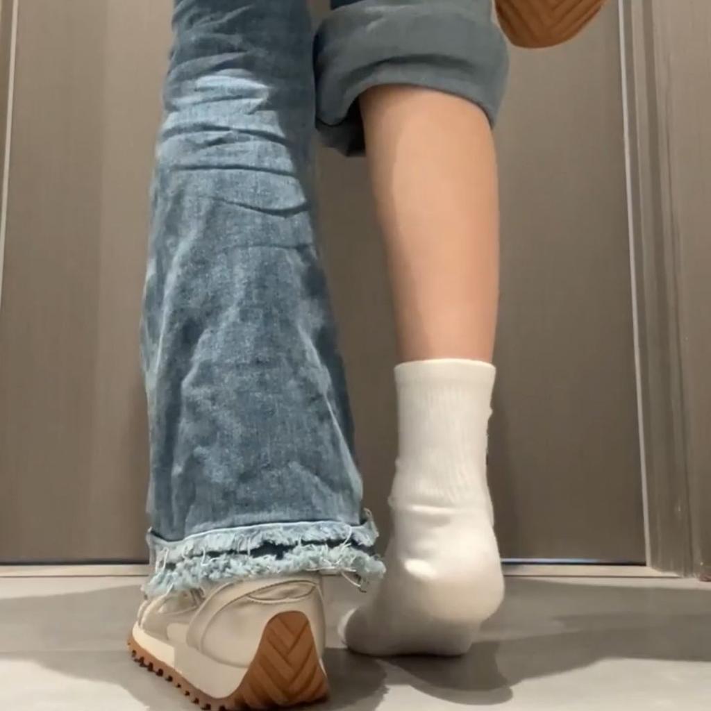 Retro 2025 summer lace edge mesh soft leather super fire training shoes women's height increase sports and leisure versatile Forrest Gump shoes