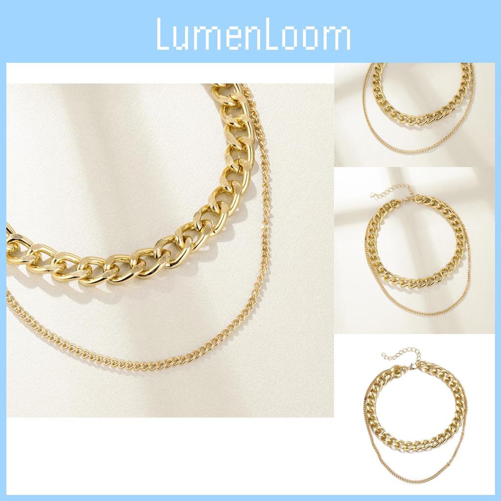 Schicke Minimalistische Doppellagen-Kettenhalskette für Damen Einzigartiges Geometrisches Design