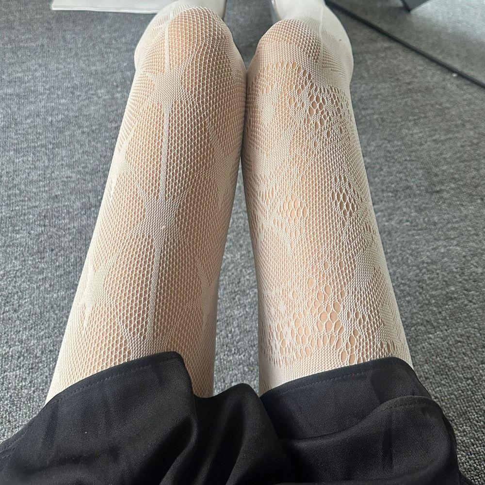 Mesh Design Net Socks Jacquard Small Flowe Hollowed Out Pantyhose  Summer Season