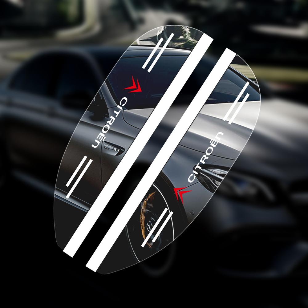 AXSR8 2Pcs PVC Car Rearview Rain Eyebrow Transparent Stickers For Citroen C4 Picasso Xsara C5 Aircross Cactus C1 C2 C3 C6 C8 Berlingo