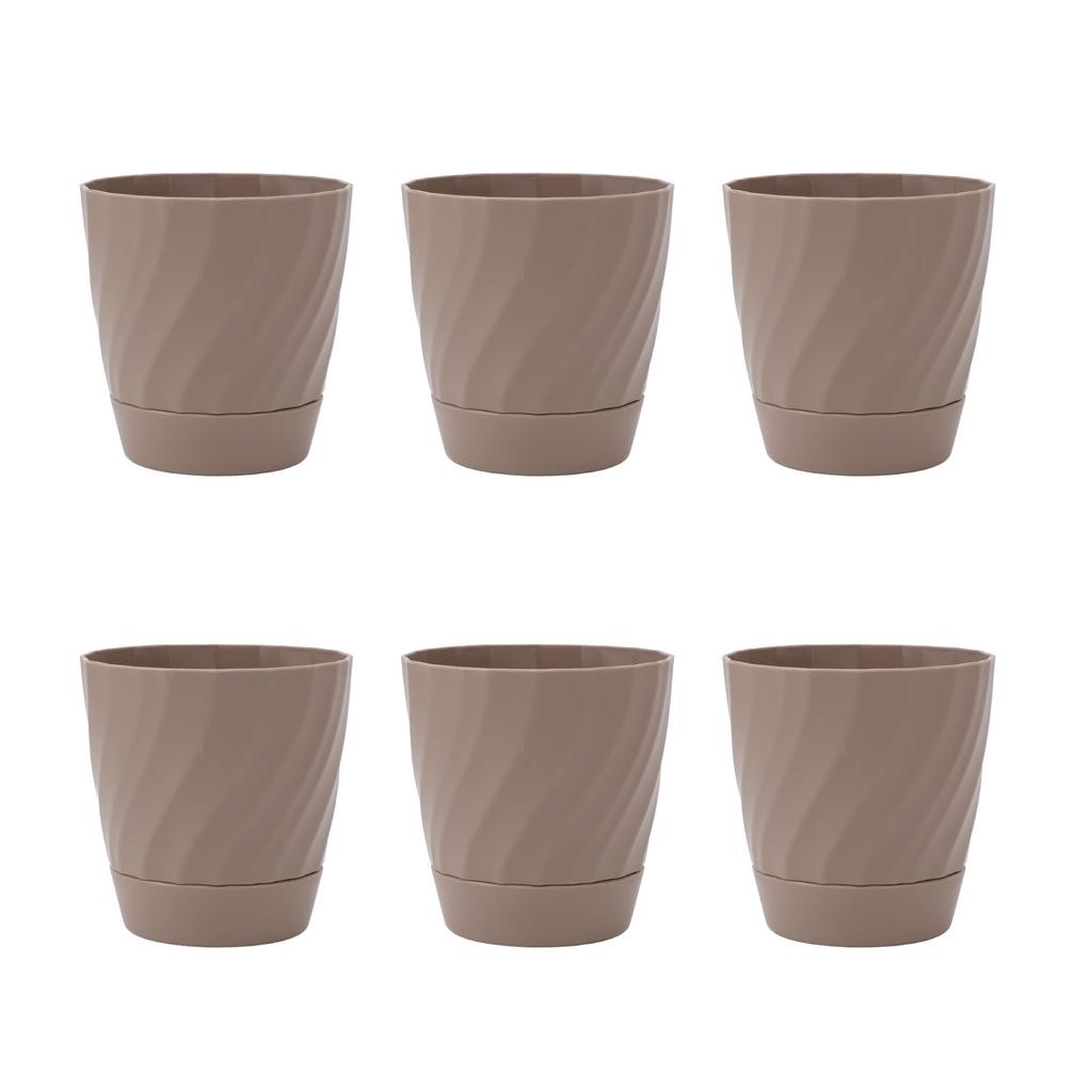 6pcs Plastic Flower Pot Gardening Plant Container Lightweight Plastic Planter for Home Balcony