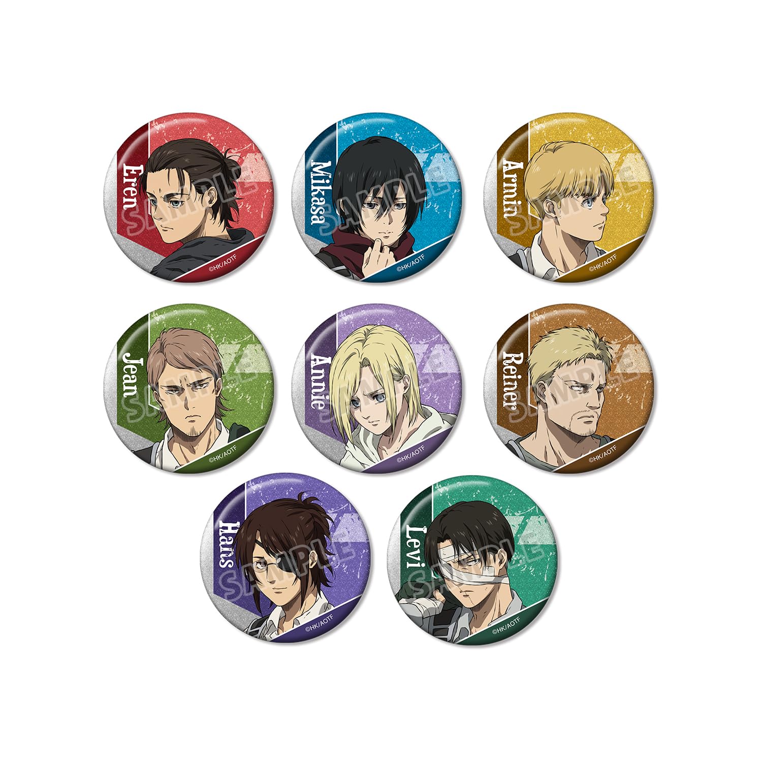 

Attack on Titan Trading Glitter Can Badges Box of 8