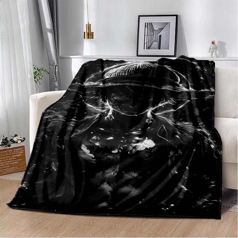 3D One P-Piece Cartoon Anime Flannel Blanket Soft Warm Throw Blanket for Bedroom Living Room Bed Camping Picnic Office Kids Gift
