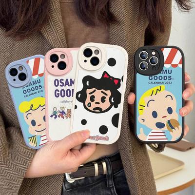Kawaii O-OSAMU-G-GOODS Niedliche Handyhülle Für IPhone 16 15 14 13 12 11 Pro Max Plus Weiches Leder Cover