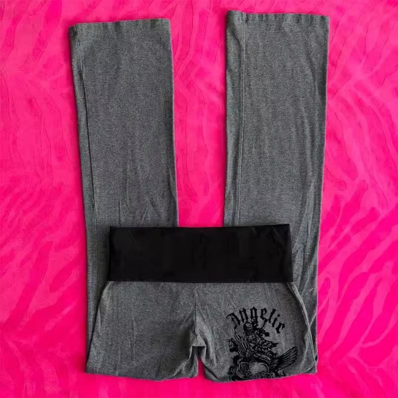 VIONA Hip-Hop Streetwear Hose Damen Y2K Gothic Kordelzug Hose Frühling Herbst Klassische Mode Rosa-schwarz Patchwork Bootcut Hose