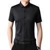 Kurzarmhemd für Herren Sommer Neuer Stil Nahtlos Bügelfrei Revers Business Casual Dünnes Eisseiden-Halbarmhemd für Herren