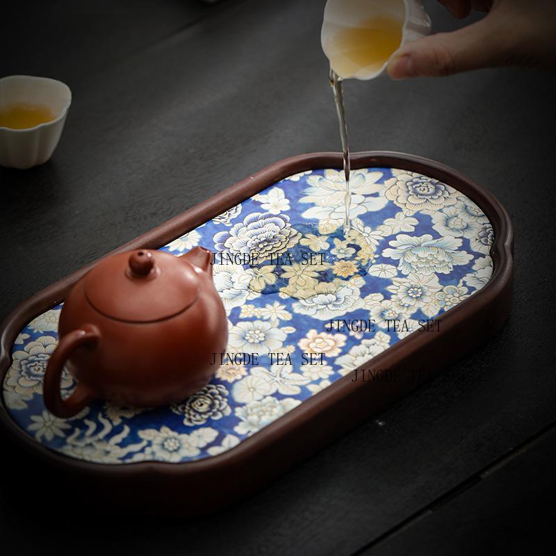 29x15x2.5cm New Household Bamboo Water Absorbing Tea Tray, Chinese Retro Dry Tea Tray