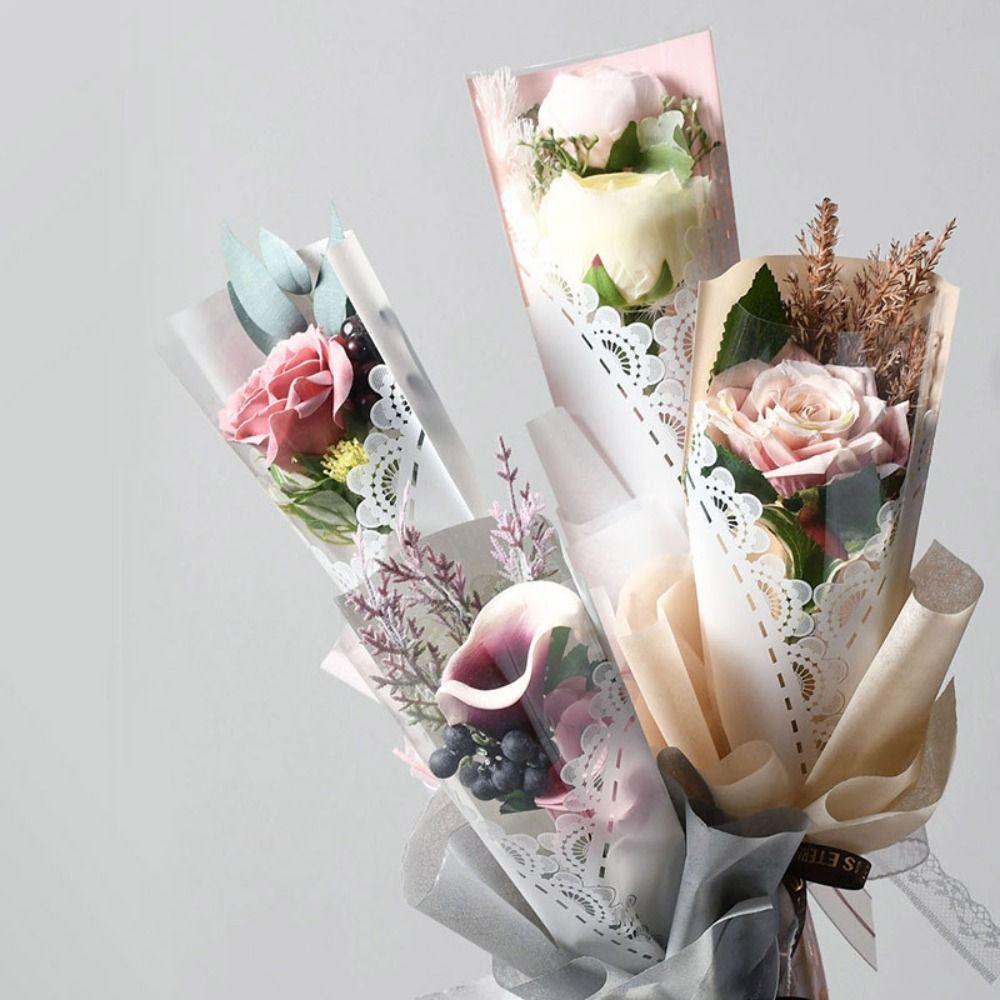 20 шт., самодельная упаковочная сумка для цветов, прозрачная подарочная сумка, упаковочная сумка для одного цветка розы на День матери