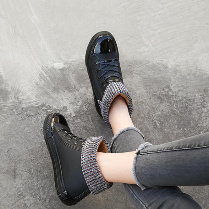 Pantofi de cauciuc Cizme de ploaie impermeabile pentru femei Pantofi de gleznă Pantofi de apă pentru femei Cizme de ploaie Cizme de gleznă Pantofi de acoperire din bumbac