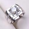 2026 Men's Ring Full Diamond Fashion Light Luxury Men's Open Ring Accessories