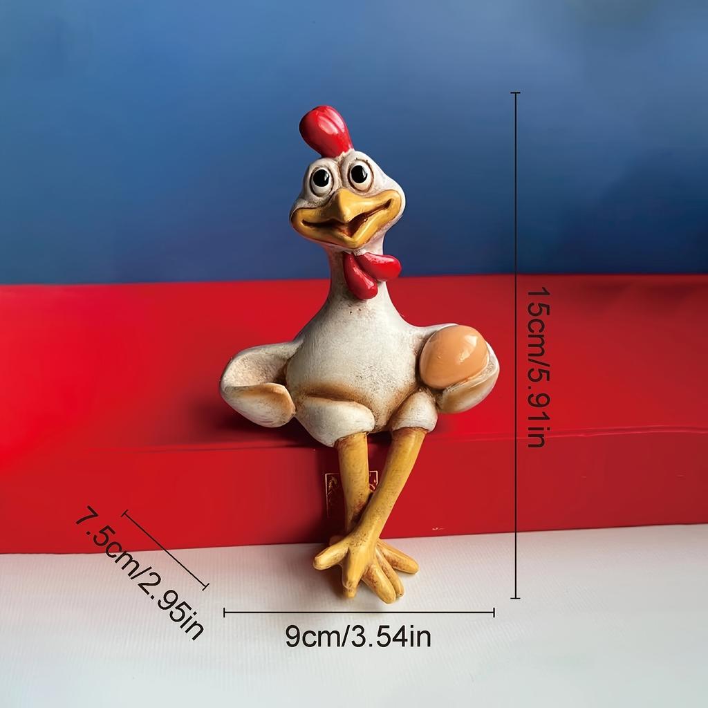 Figurina di Gallo Divertente Scultura Animale in Resina Creativa per Giardino Prato Scultura di Pollo Ornamento Decorazione per la Casa Regali Natale