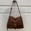 Women's Bag Student New Retro Temperament Suede Shoulder Armpit Bag Versatile Casual Tote Messenger Bag