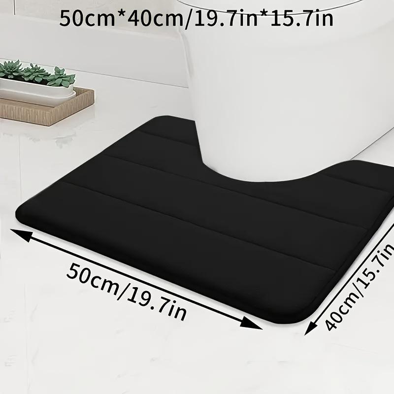 1pcs Thickened Coral Fleece Floor Mat Easy To Maintain U-shaped Toilet Pads Bathroom Wear-resistant Absorbent Anti Slip-pad Bathroom Products 50*40cm U-shaped pad