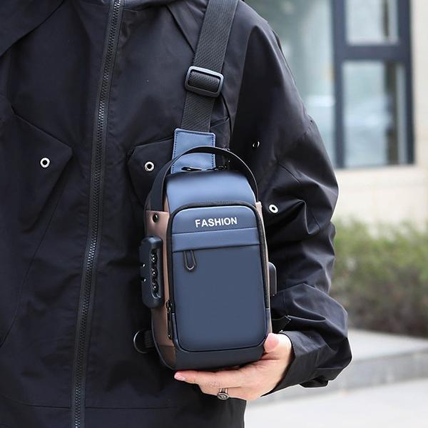 Diagonal Bag Men's Advanced Chest Bag Outside Waterproof Shoulder Backpack Portable Mobile Phone Passport Bag