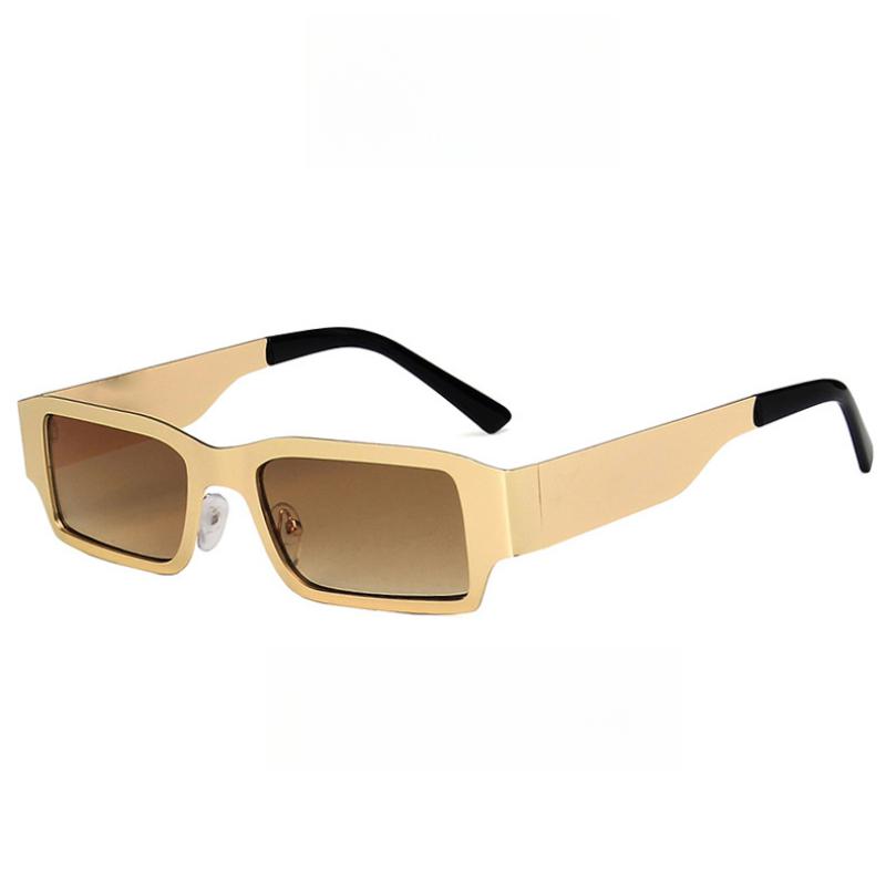 

Металлические квадратные женские модные солнцезащитные очки Хип-хоп личность Тренд Крутые Подходят для уличной вечеринки Аксессуары