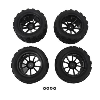 4pcs RC Car Wheels Tires Universal 10 Spoke Rims Rubber with M4 Lock Nut RC Car 110 Wheels Tires