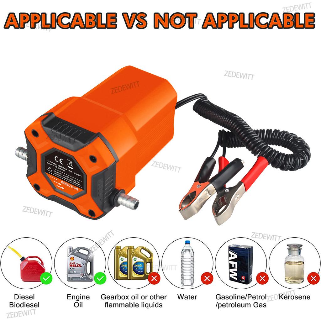 Xiaomi 60W 12V Universal Electric Oil Suction Pump Fuel Delivery Transfer Pump for Car Engine Crude Oil Fits Motorcycle Boat Use