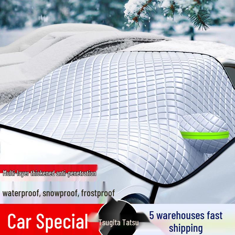Car Snow Shield: Anti-Freeze Windshield Cover for Winter Protection and Sun Shield Two Layer