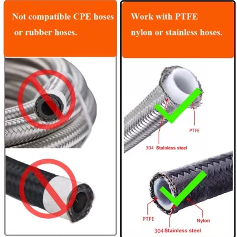 HQ PTFE Universal AN4/AN6/AN8/AN10/AN12 Straight 0°/45°/90/180° Degree Oil Fuel Swivel Hose End Fitting Oil Hose End Adaptor Kit