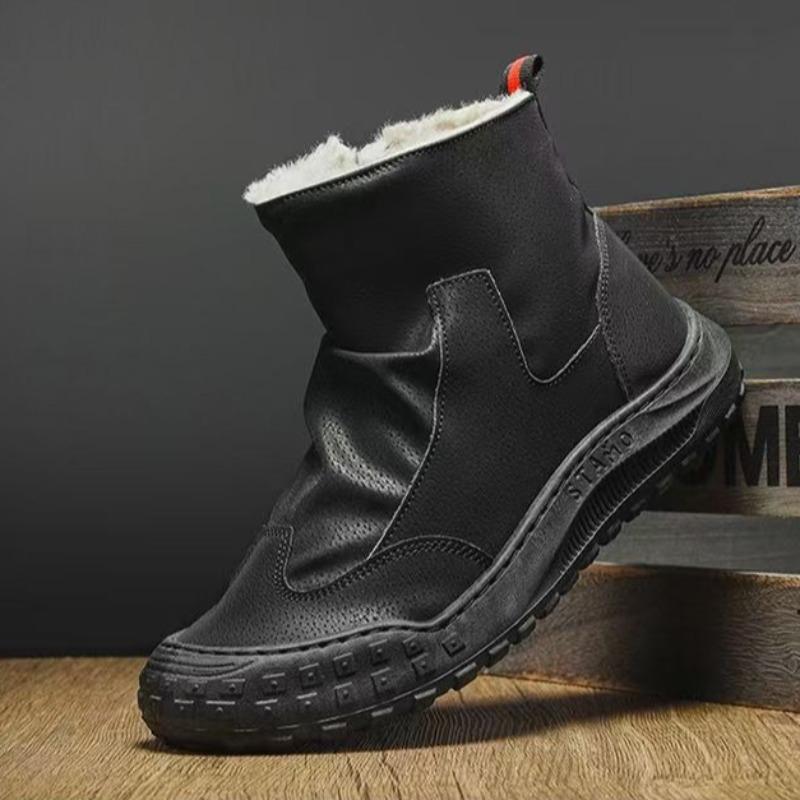 Thick Plush Warm Winter Martin Boots Non Slip Anti-Scratch Men Labor Protection Work Boots
