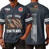 Men's Casual Fashion V-Neck Independence Day Print Short Sleeve Sports T-Shirt Top