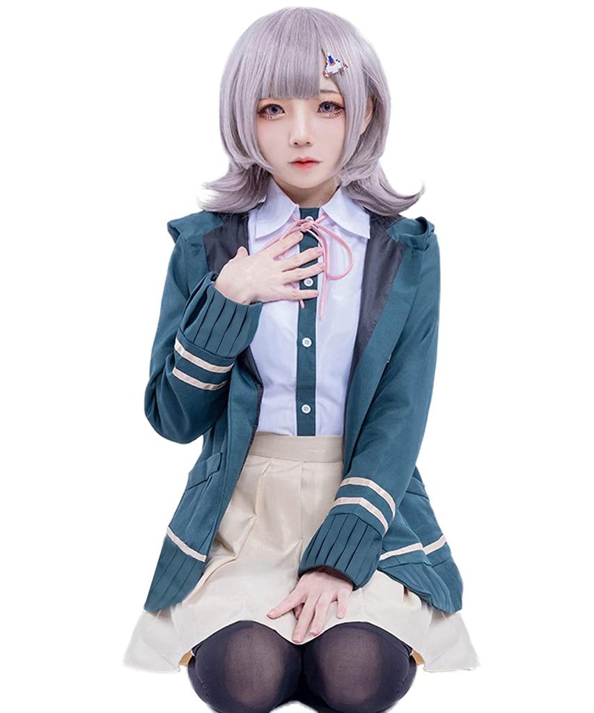 [Milky Time] Chiaki Nanami Cosplay Costume Set from Super Danganronpa (XL) with Wig for Halloween