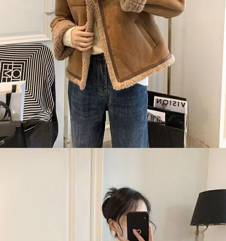 Winter 2023 Women's Short Loose Korean Style Fur Coat with Thickened Lamb Wool