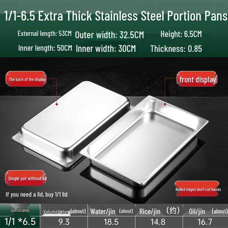 

Stainless Steel Food Pan for Fast Food Carts