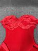Abito Bandage - Mini Abito Senza Spalline Drappeggiato Off-the-Shoulder