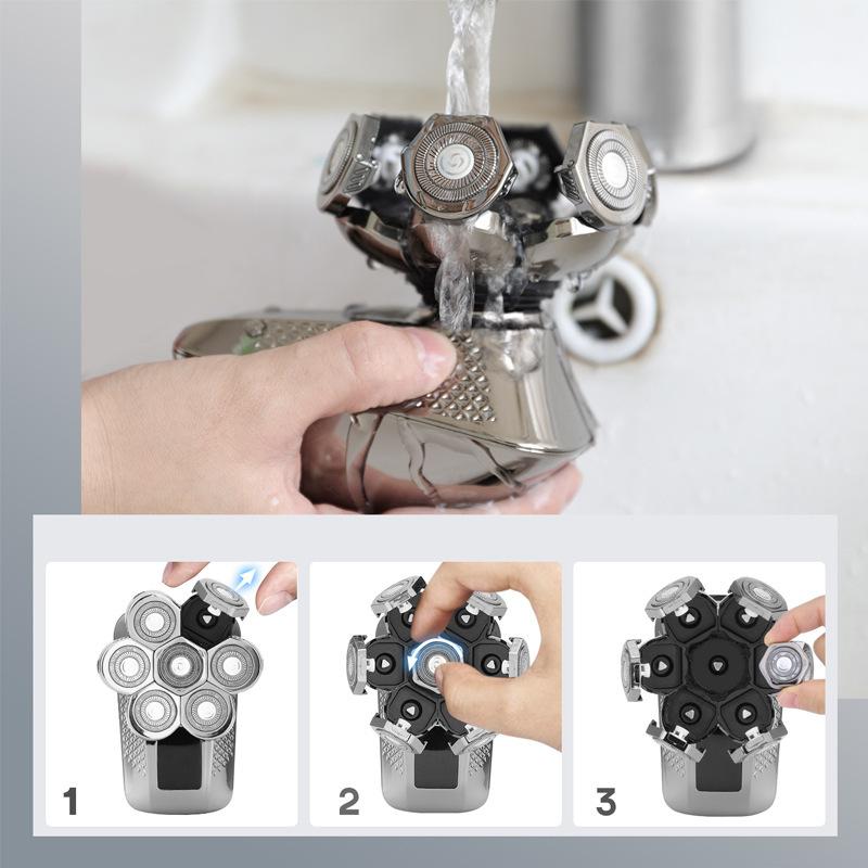Mens 7 Blade Razor Replacement Shaving Heads Floating Washable Electric 7D Shavers Trimmers Kit Cutter Blades